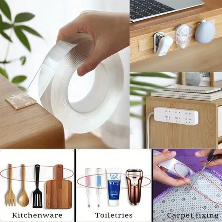 3 Meter Big Size Double Sided Nano Tape: Reusable, Washable, & Heavy Duty Adhesive Mounting Strip